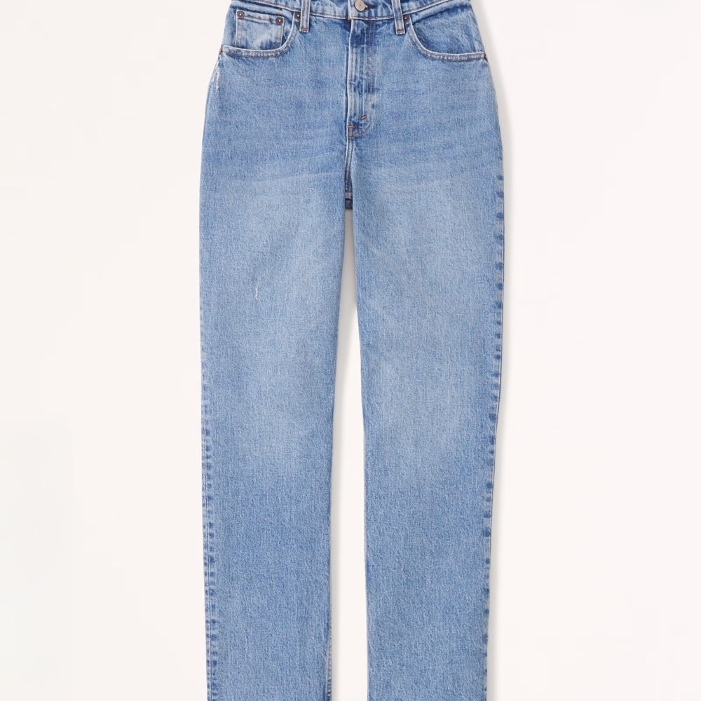 Abercrombie & Fitch High-Rise Light Blue Straight Jeans